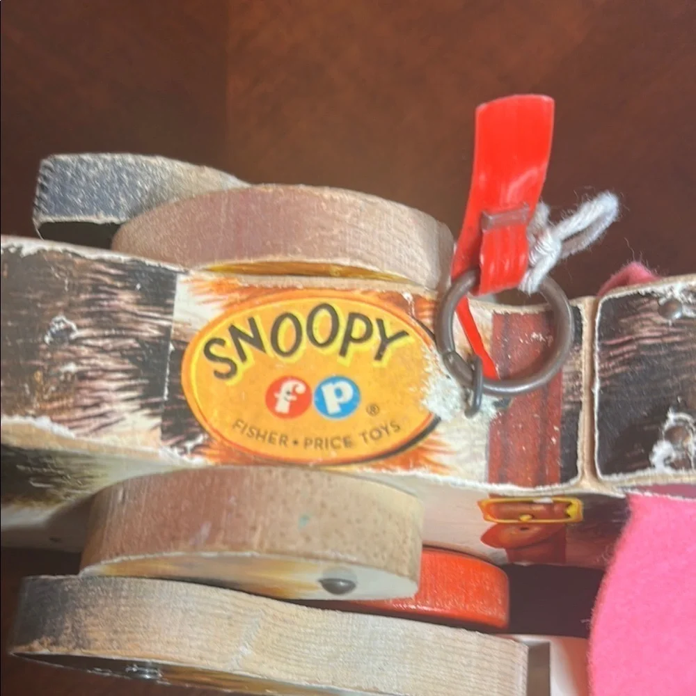 Fisher-Price Snoopy Dog Pull Toy with Red and Black Accents